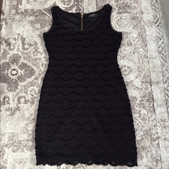 Guess Black Tiered Mini Cocktail Dress - Picture 1 of 8